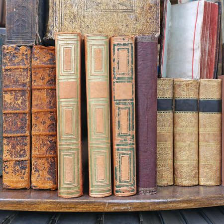 Collection of Antique Books at Book Shelf