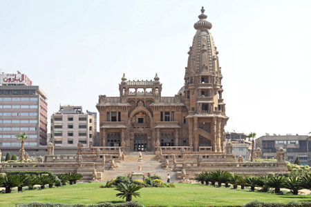 CAIRO, EGYPT - MARCH 03: Baron Palace in Cairo on MARCH 03, 2010. Abandoned Baron Empain Palace in Heliopolis City in Cairo, Egypt.のeditorial素材