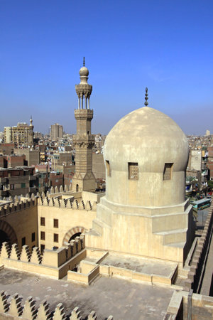 CAIRO, EGYPT - MARCH 02: Madrasa Of Sarghatmish in Cairo on MARCH 02, 2010. Overview of Historic Islamic School Madrasah of the Amir Sarghatmish in Cairo, Egypt.のeditorial素材