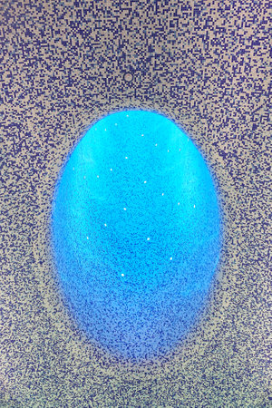 NAPLES, ITALY - JUNE 25: Toledo Metro Station in Naples on JUNE 25, 2014. Oval Blue Hole Lightwell in Toledo Art Station Designed by Spanish Architects Firm Oscar Tusquets Blanca in Naples, Italy.のeditorial素材