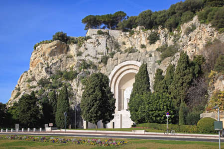 War Memorial in Side of the Hill in Niceの写真素材