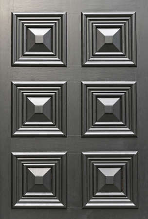 Wooden Raised Panels at Black Doorの写真素材