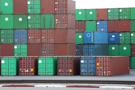 Stack of Shipping Containers at Cargo Terminal