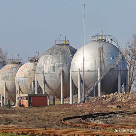 Storage Tanks for Liquefied Natural Gasの写真素材