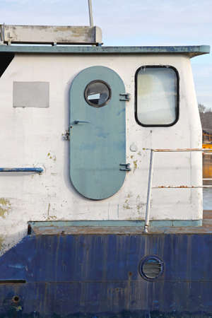 Watertight Door at Ship Exterior Cabinの写真素材