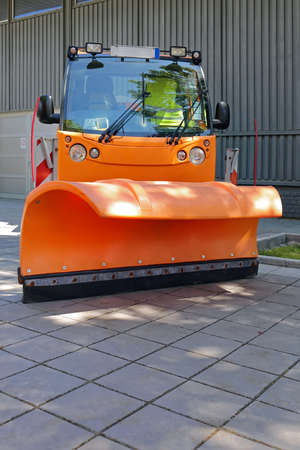 Snowplow at Orange Truck For Road Maintenanceの写真素材