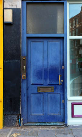 Frequently Used Blue Door House Entranceの写真素材