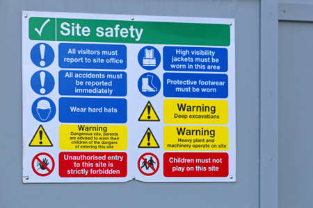 Construction Site Mandatory Safety Information Boardの写真素材