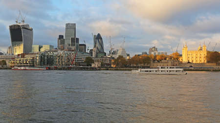 Nice Day at River Thames in Londonの写真素材
