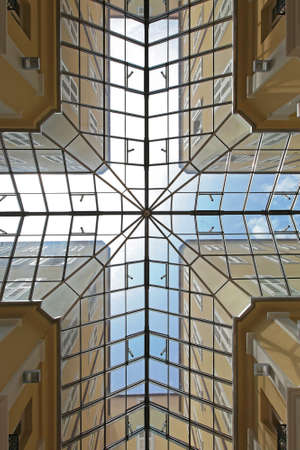 Skyligh Windows Over Corridor Cross in Triesteの写真素材