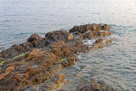 Stones and Rocky Shore at Mediterranean Sea