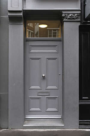 Silver Entrance Door at Victorian Residential Houseの写真素材
