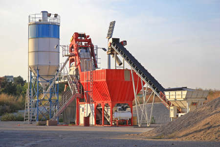 Concrete Batch Plant at Construction Siteの写真素材