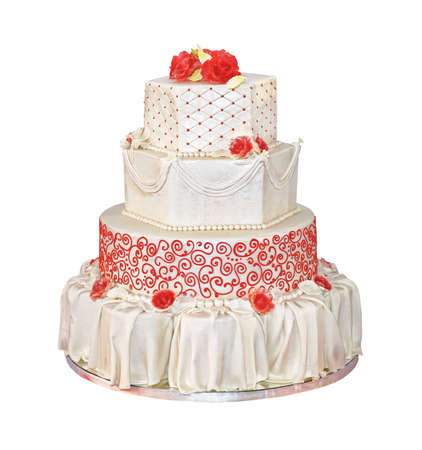 Big Wedding Cake With Four Tiersの写真素材