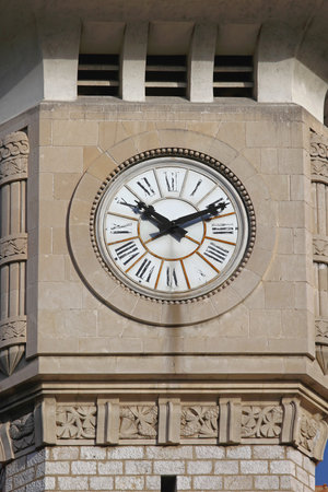 Old Wall Clock at Tower in Nice