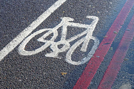 Lane For Bicycle Only With Double Red Lines