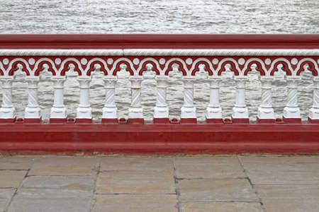 Decorative Fence With Columns at Victorian Bridgeの写真素材