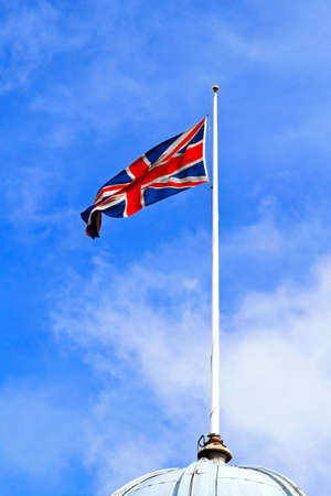 Union Jack British Flag at Flagpoleの写真素材