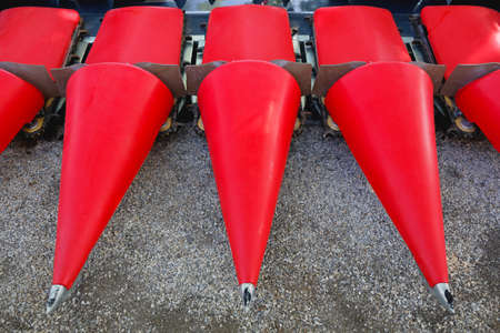 Corn Harvester With Red Head Bladesの写真素材