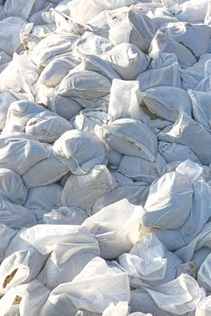 Big Pile of Sandbags for Disaster Protectionの写真素材