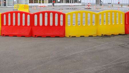 Plastic Barriers Filled With Waterの写真素材