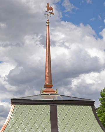 Weather Vane Copper Spire With Compass and Cockの写真素材