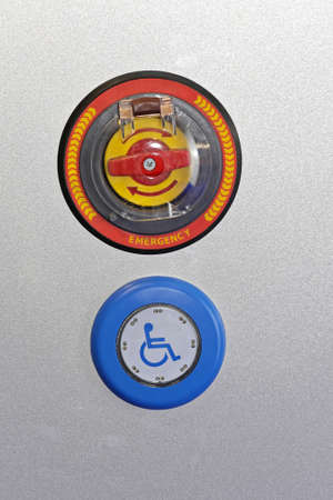 Handicap Activation Push Button With Emergency Stopの写真素材