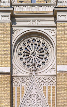 Round Window at The Name of Mary Roman Catholic Church in Novi Sad Serbia