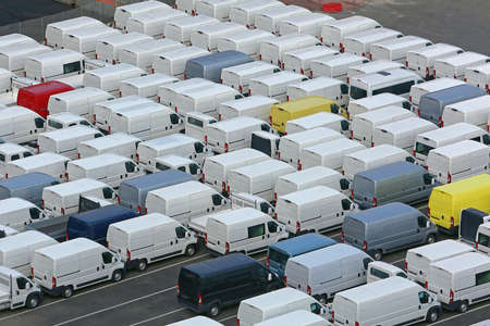 New Vans Ready For Shipping Deliveryの写真素材