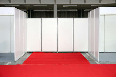 Empty Exibition Trade Space With Red Carpetの写真素材