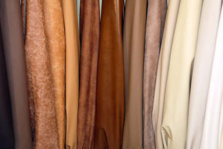 Genuine Leather Pelt in Beige and Brown Colorsの写真素材