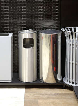 Stainless Steel Trash Cans For Garbage and Wasteの写真素材