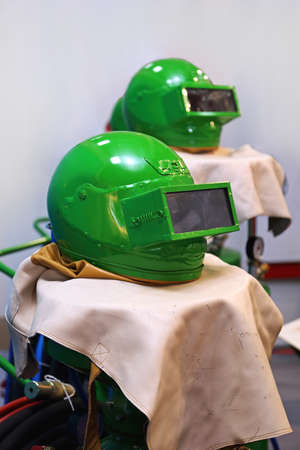 Green Helmet Protection Equipment for Sandblasting