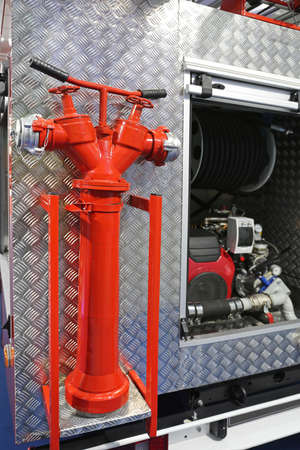 Water Hydrant Pipe With Valves at Fire Truck