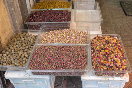 Dried Herbal Chai and Rosebud Tea Varietyの写真素材