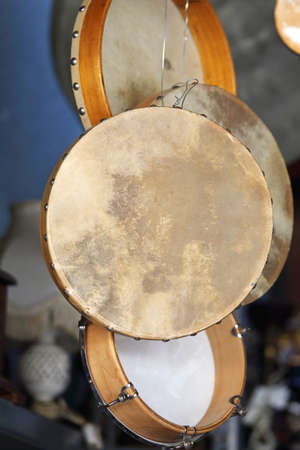 Bodhran Drum Musical Instruments at Flea Marketの写真素材