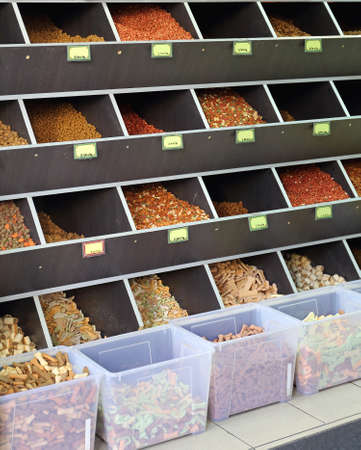 Bulk Dog Food in Shelf at Pet Storeの写真素材