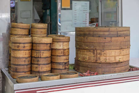 Traditional Dim Sum Shop in Hong Kongの写真素材