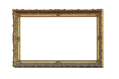 Panoramic Gold Picture Frame Isolated Included Clipping Path