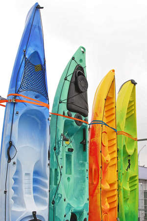Sit On Top Colorful Plastic Sea Kayaks For Recreationの写真素材