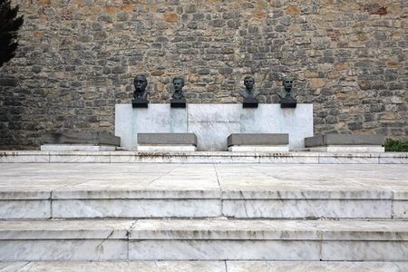 Belgrade, Serbia - February 14, 2016: Tomb of People Heroes From WWII Memorial at Kalemegdan in Belgrade, Serbia.のeditorial素材