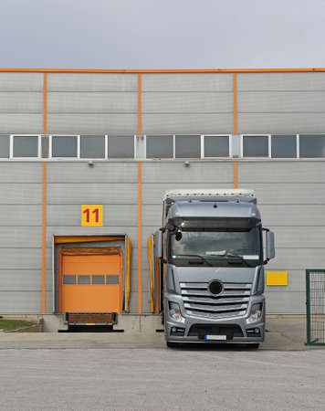 Loading Truck at Warehouse Cargo Doorの写真素材