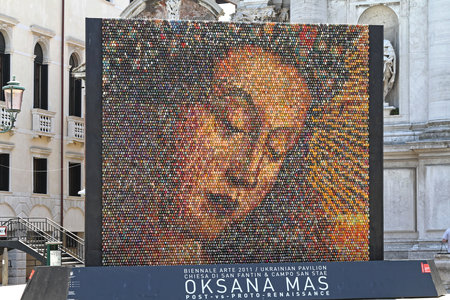 Venice, Italy - July 09, 2011: Post vs Proto Art Exhibition at Biennale Installation of Ukrainian Artist Oksana Mas at Festival in Venice, Italy.のeditorial素材