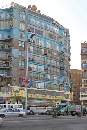 Cairo, Egypt - February 26, 2010: Street View Traffic Day Life in Cairo, Egypt.のeditorial素材