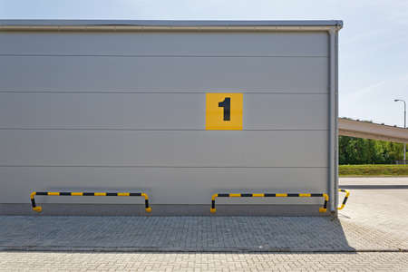 Modern Warehouse Building With Number One Signの写真素材