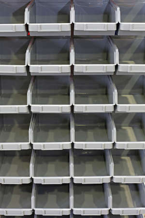 Small Parts Storage Organizer Plastic Bins Emptyの写真素材