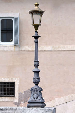 Old Style Lamp Pole in Rome Italyの写真素材