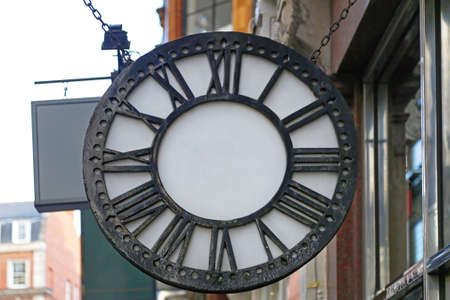 Round Public Clock Dial Without Needles at Building in London