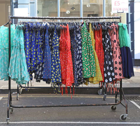 Rails With Summer Dresses Clothing at Street Market