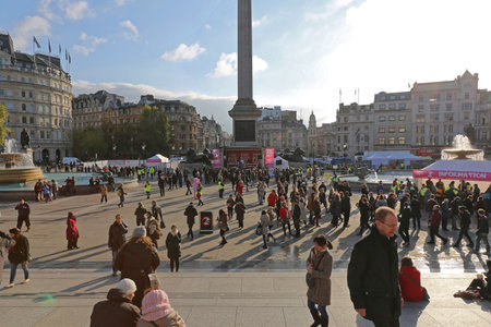 London, United Kingdom - November 21, 2013: The Pig Idea Event at Trafalgar Square in London., UK.のeditorial素材